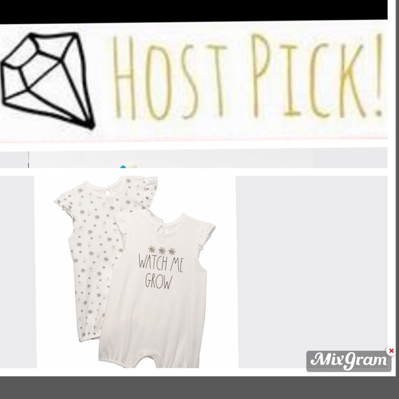 Rae Dunn Baby Watch Me Grow Daisy set of 2 baby rompers. - Picture 6 of 6